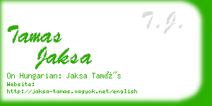 tamas jaksa business card